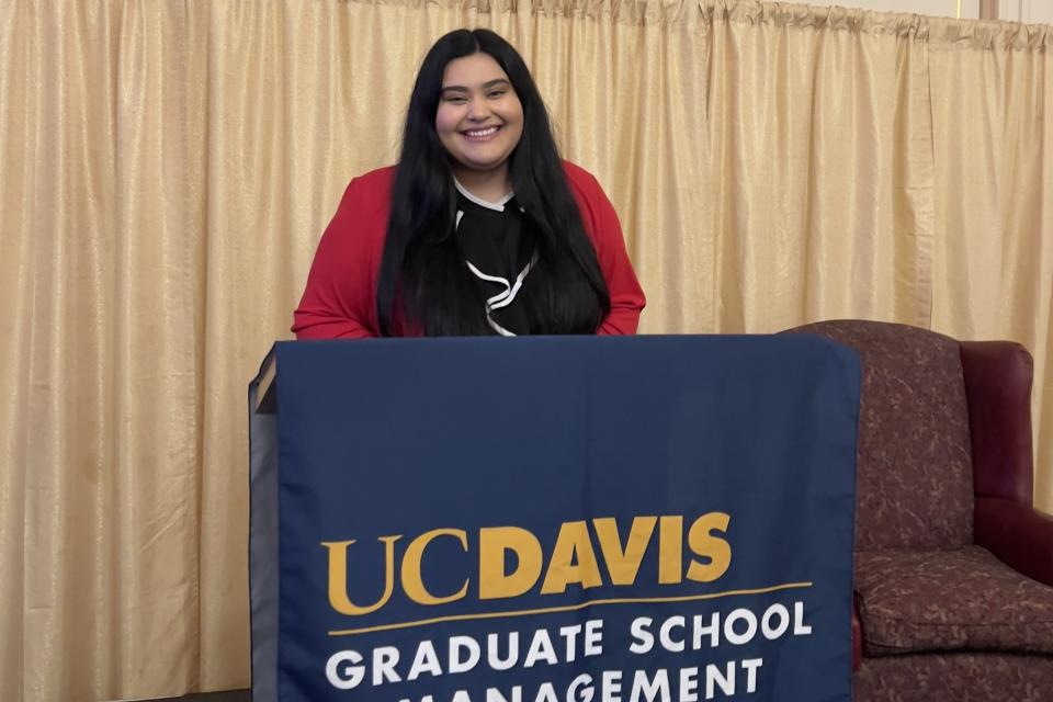 Alexis Rangel at a podium